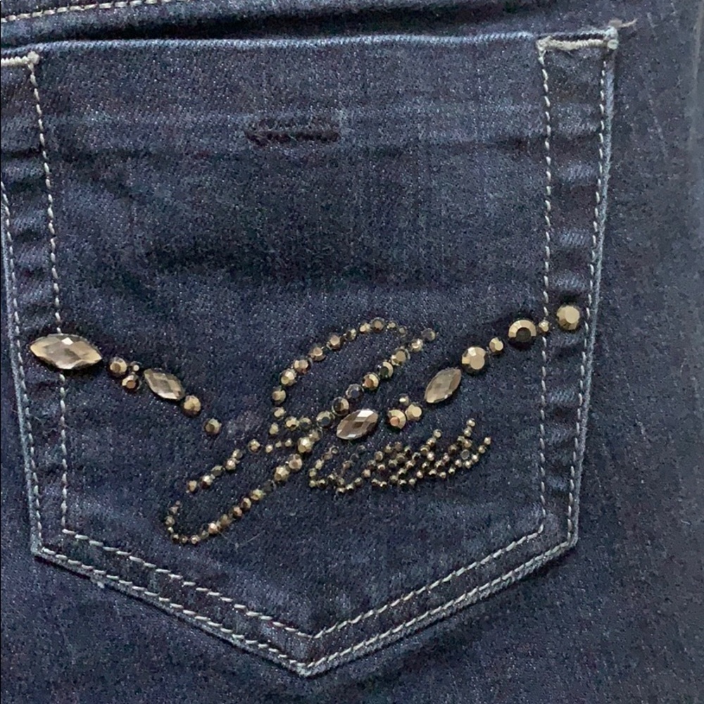 GUESS Daredevil Jeans Boot Cut Blue Straight 2000 Y2K Long Tall Riding Size 28 - Picture 6 of 7
